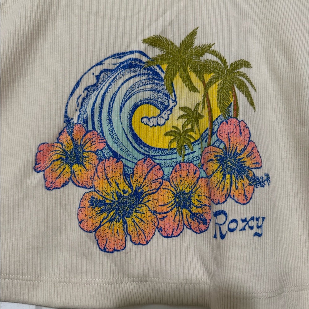 NWT Roxy Cropped Ribbed Tank Size Large - Picture 4 of 6